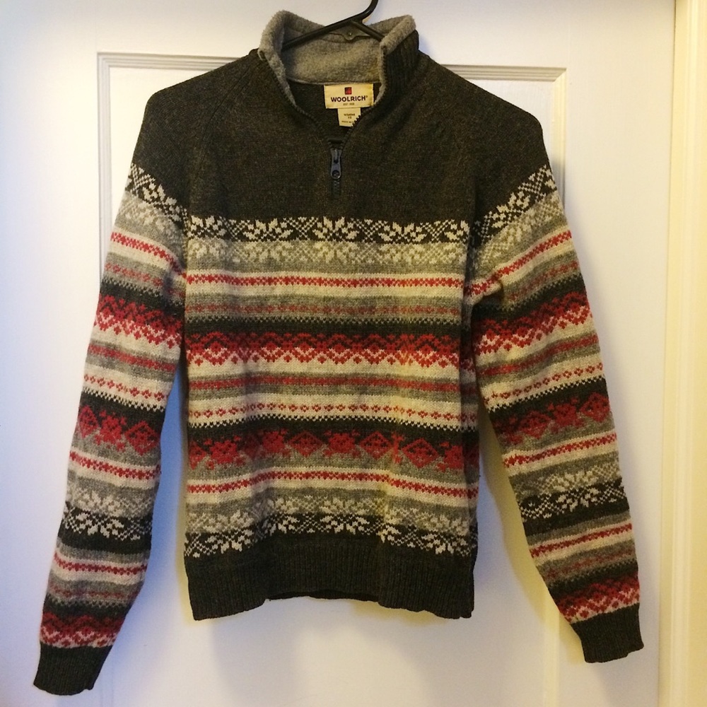 Woolrich new patterned wool sweater. Size XS.